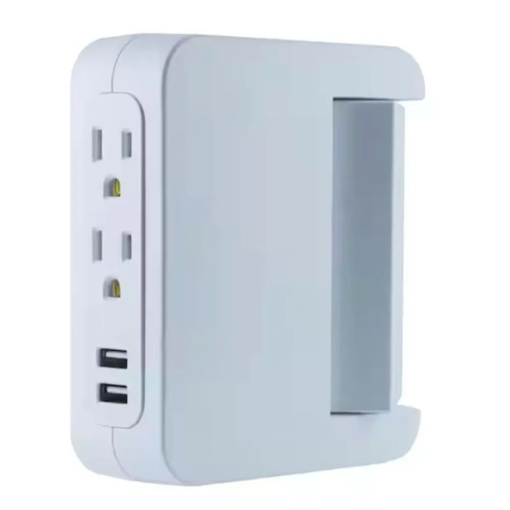 NEW General Electric 5-Outlet 2 USB Swivel Side-Access Surge Protector Tap